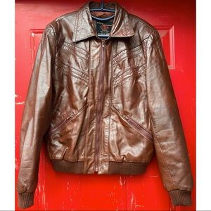 Vintage Korean Motorcycle Leather Jacket Size Medium 40 Regular Mens